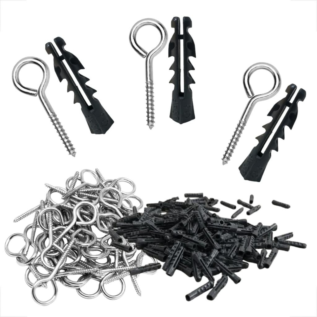 Kit Pitão e Bucha 6mm Kit 200 Gancho Fechado Kit Pitao Zincado com 200 Bucha Fixação