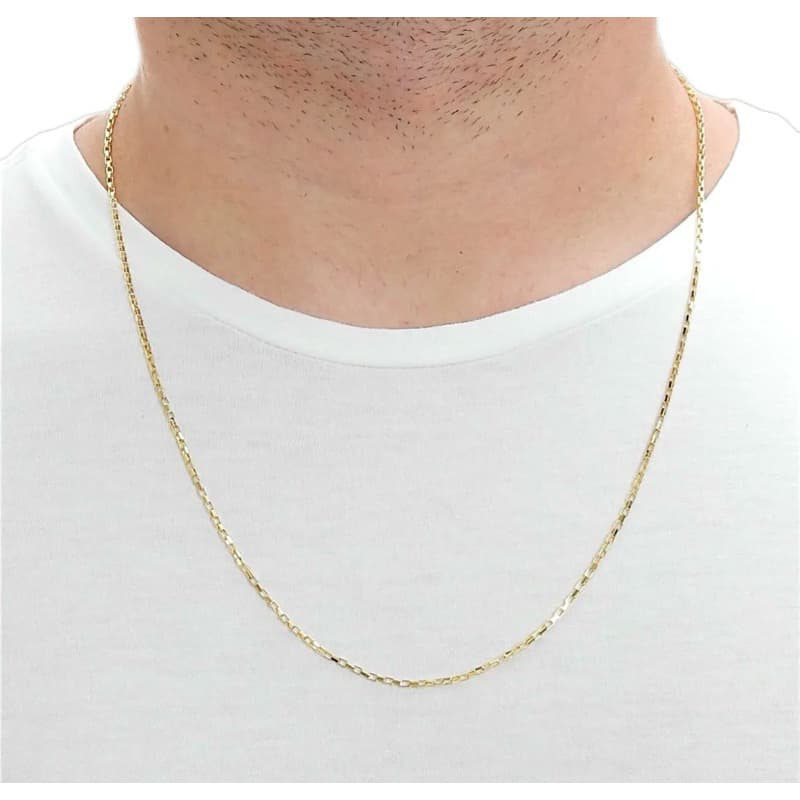 Corrente cordão Tijolinho Dourada Aço Masculina Top