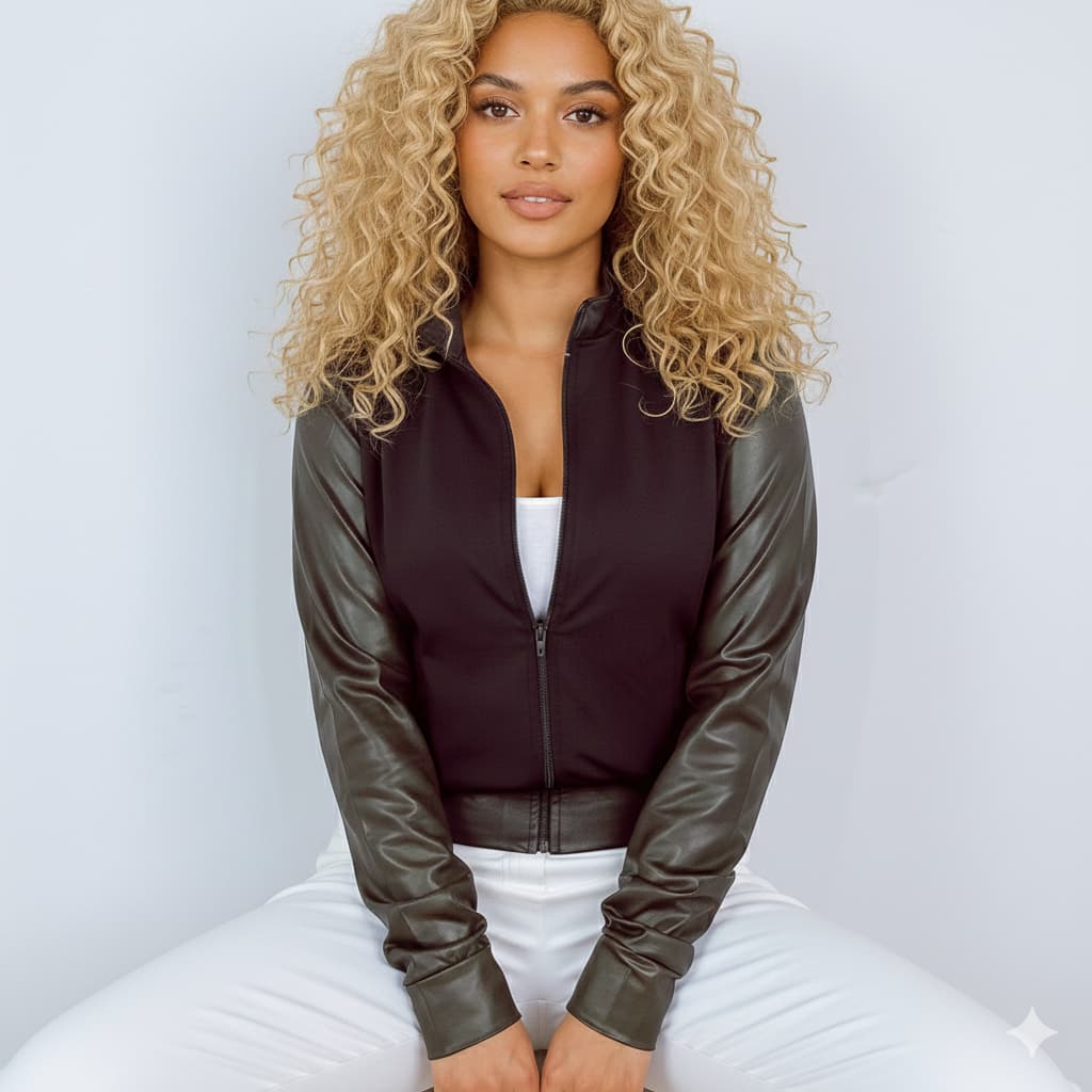 Jaqueta Feminina Bomber com Cirre Moda Blogueira Estilosa Casaquinho Feminino