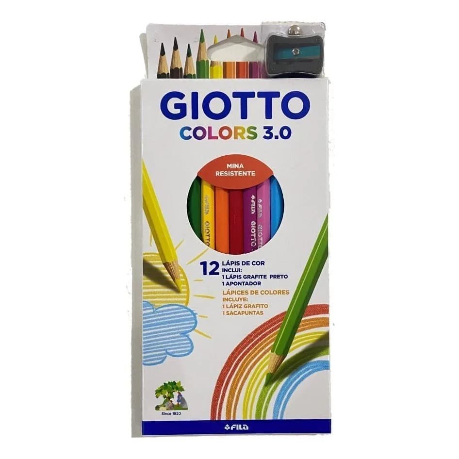 Lápis De Cor Giotto 3.0 Com 12 Cores +apontador