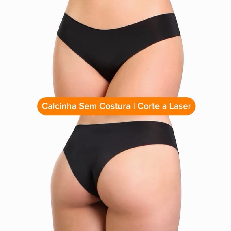 Kit Calcinhas Tanga Corte a Laser Sem Costura com Acabamento Premium Forro 100% Algodão Confortável