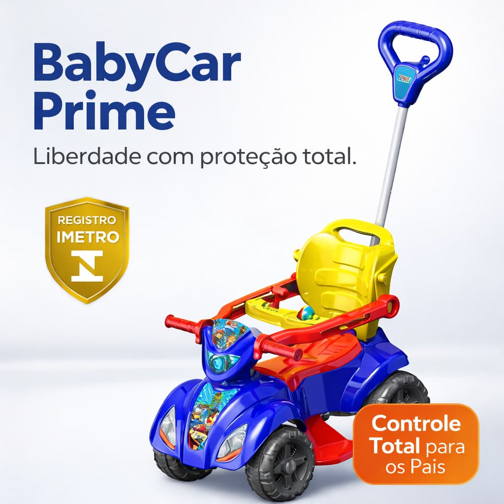 Quadriciclo Infantil Azul Veiculo Motorizado Seguro Estavel Diversao Menino