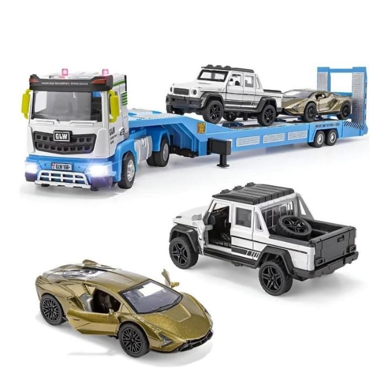 kit 4 carros de luxo em cima da prancha do Scania/ brinquedo infantil