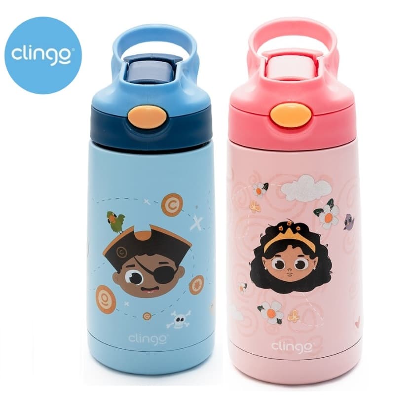 Garrafa Térmica Infantil Clingo 350ml - Aço Inox Parede Dupla
