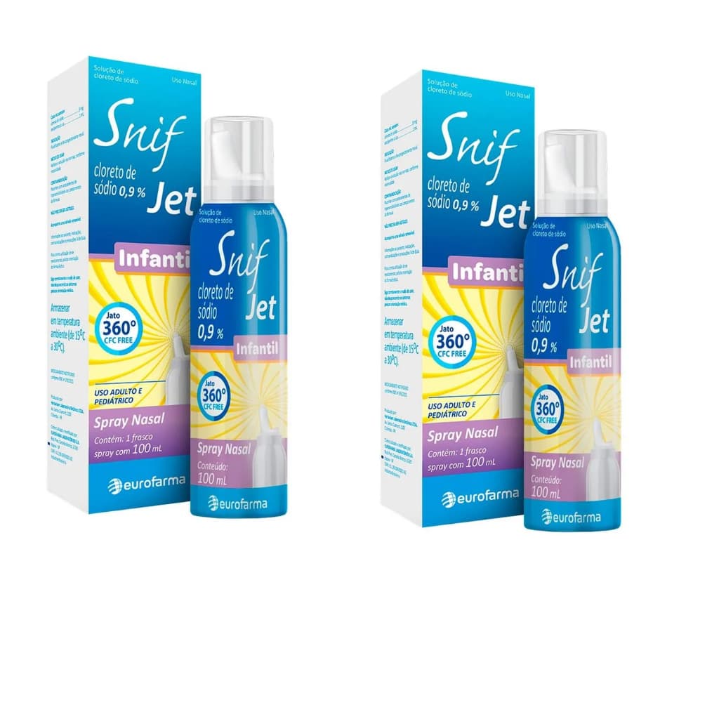 Kit 2 und Spray Nasal Snif Jet Infantil Solução 0,9% 100ml