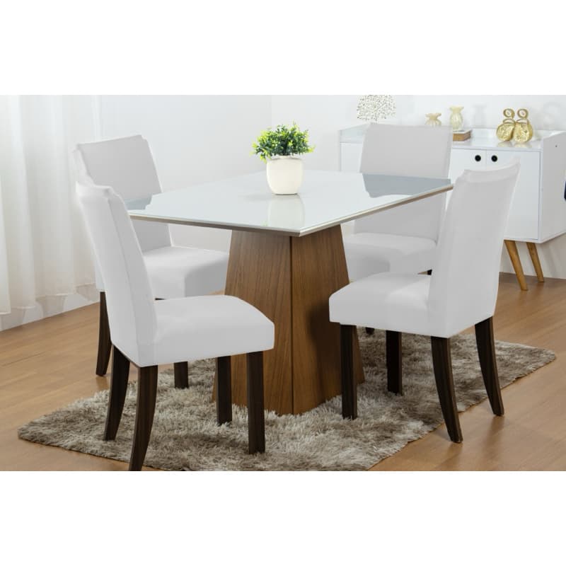 Kit 4 Capas de Cadeira em Malha Gel – Ajustável, Elástica e Decorativa para Sala de Jantar