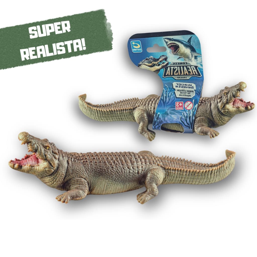 Brinquedo Crocodilo Vinil Macio Super Realista Cometa Animal Decoração 26cm