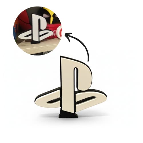 Suporte Expositor Logo PS Decoração Gamer Base Display Playstation