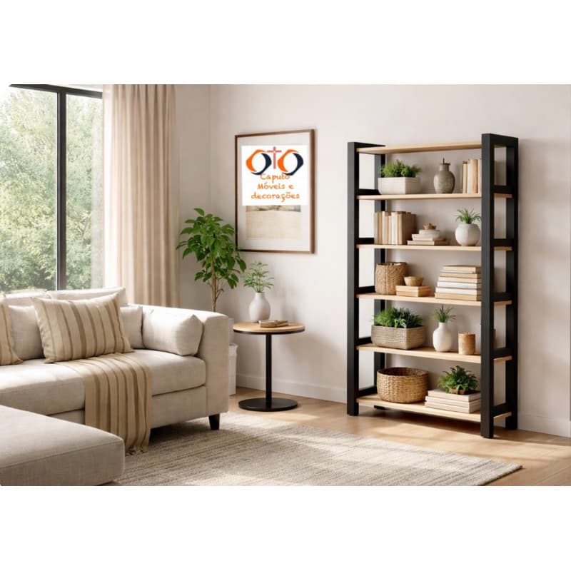Sapateira Decoração Industrial Madeira Rústica De 6 Prateleiras