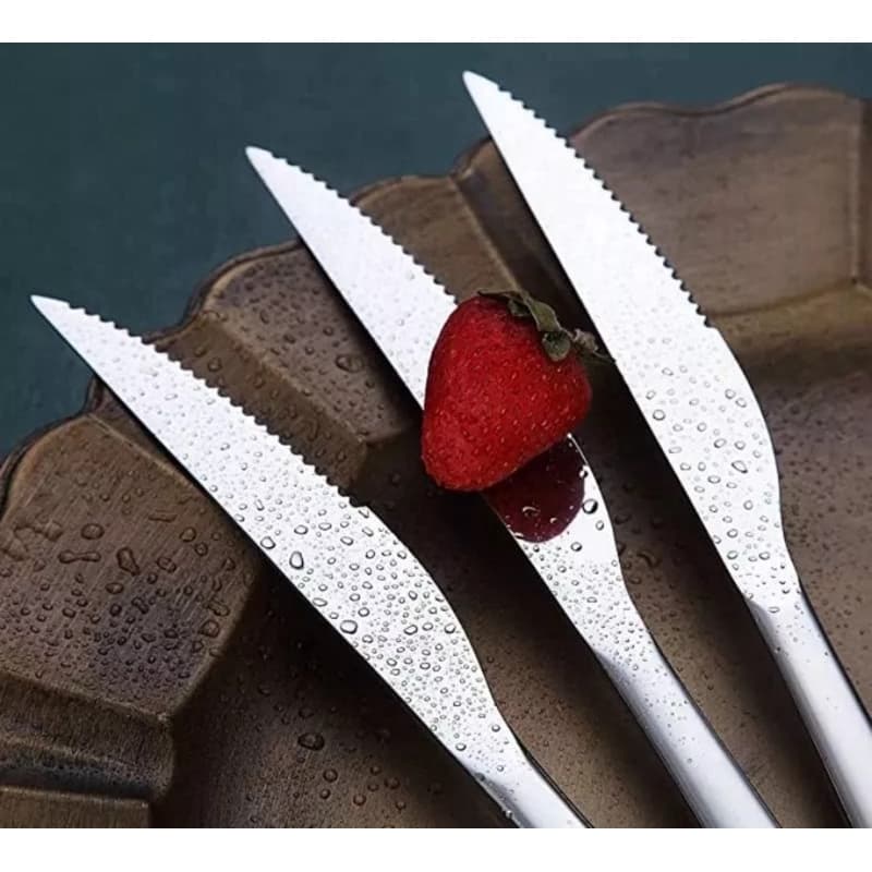 Kit 12 FACA DE CHURRASCO INOX ACABAMENTO BRILHO