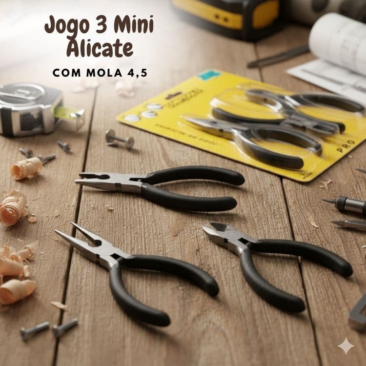 Kit Jogo de Mini Alicates Pequeno Ferramenta Profissional de Pressão Com Mola Artesanal Eletrônica Multifunções Multiuso