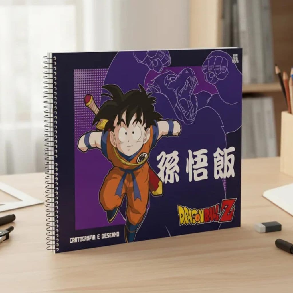 Caderno de Cartografia e Desenho Dragon Ball Z – Ideal para Escola, Desenho e Fãs | Capa Sortida