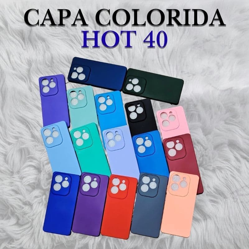 Capa Colorida Compatível Infinix Hot 40 Proteção e Estilo Diário 📱