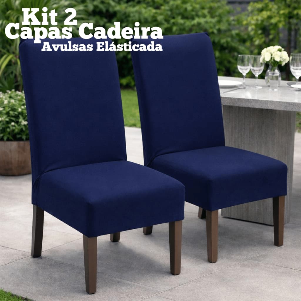 Kit 2 Capas Cadeira Cozinha/Jantar/Buffet Avulsas Elásticada Resistente Várias Cores