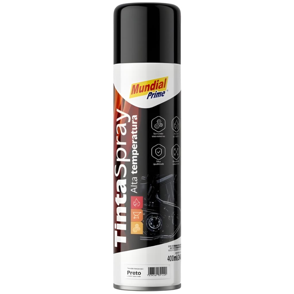Spray Tinta Preto Alta Temperatura Para Canos Motores 600°C