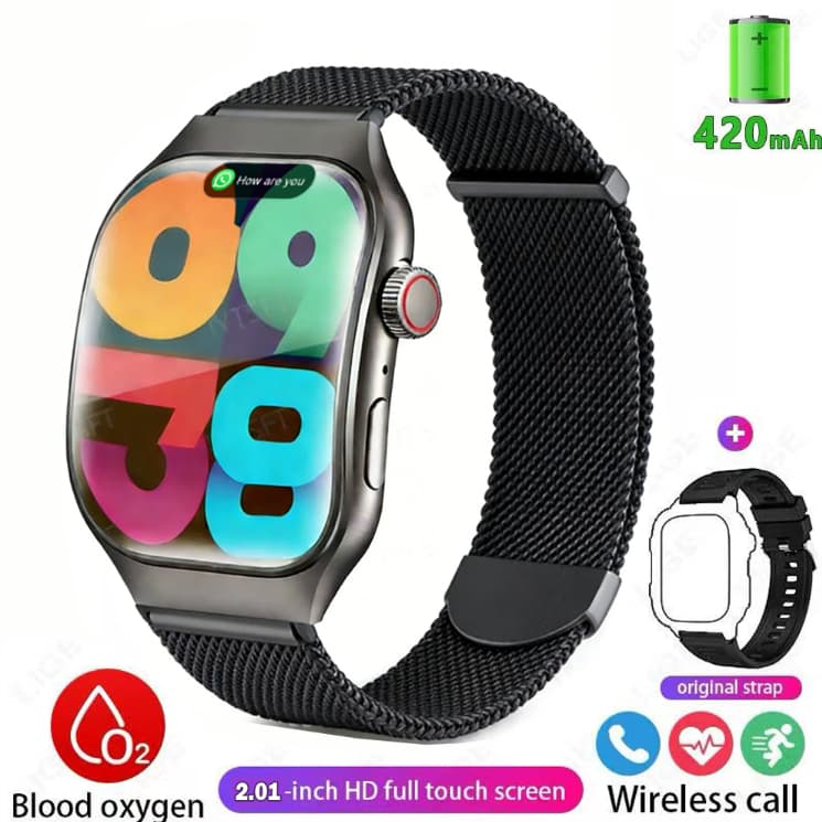 2026 xt70 smartwatch Original, Tela AMOLED 2.01 Frequência Cardíaca, À Prova D'Água, BT5.0
