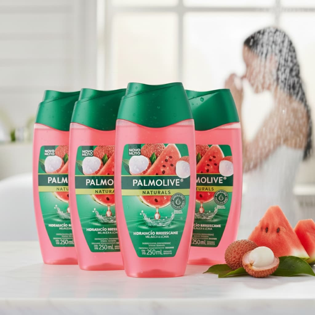 Kit Sabonete Liquido Palmolive 250ml Naturals Melancia Lichia Hidratação Refrescante até 4 unidades