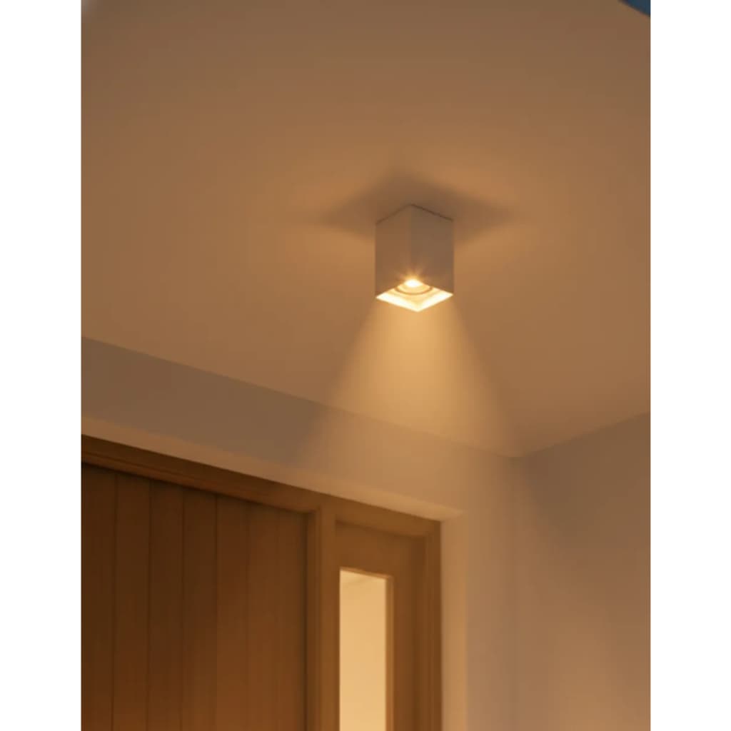 Kit 15 Spot Sobrepor Cubo Mr16 ABS Não Enferruja Com Lâmpada Led 4.8w Teto Laje Quarto Sala Banheiro