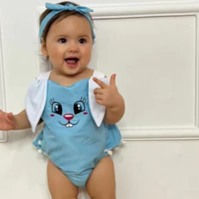 Romper Páscoa Bebê Menina Fantasia Coelhinha Body Páscoa Infantil Feminino Look Coelha Bebês COR SORTIDA Mêsversário