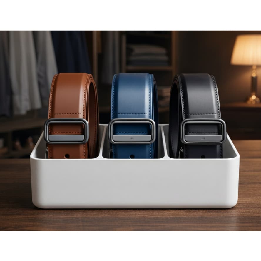 Organizador de Cintos Moderno para Armário – Porta Cintos com Divisórias – Organizador Masculino