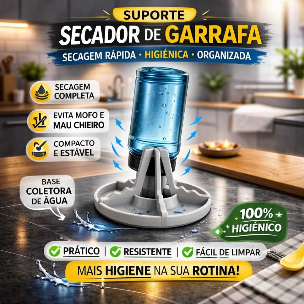 Secador de garrafas suporte drenagem rápida higiênico organizador cozinha