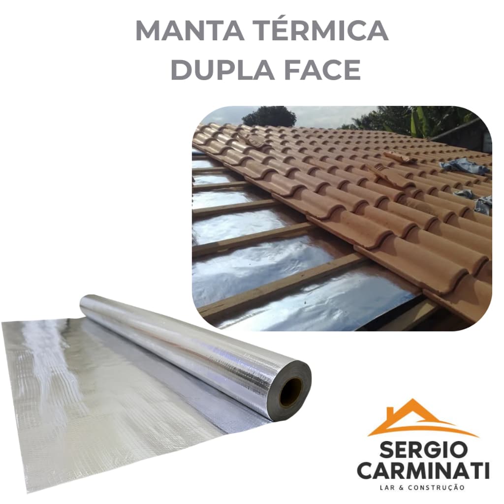 Manta Térmica Isolante Forro Multifunção 2 faces 1,20m Largura  Isolante para Telhado Forro em Rolo