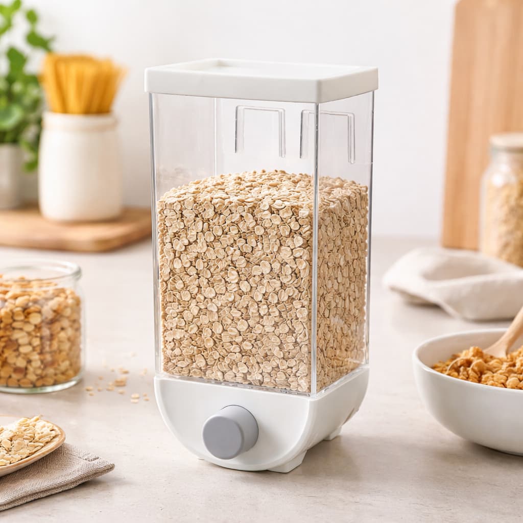 Organizador Dispenser Suspenso 1500ml Multiuso Armazenamento Cereal Grãos Arroz Cozinha Feijao Facil