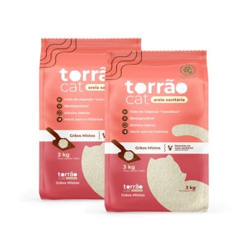 Kit Areia Higiênica Biodegradável Torrão Cat 3kg - Green Life Pet