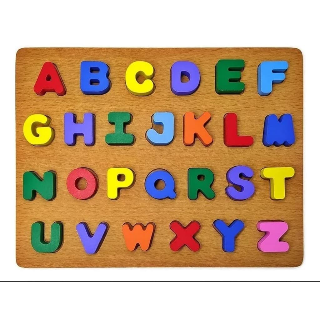 Brinquedo Educativo Pedagógico Alfabeto letras Madeira