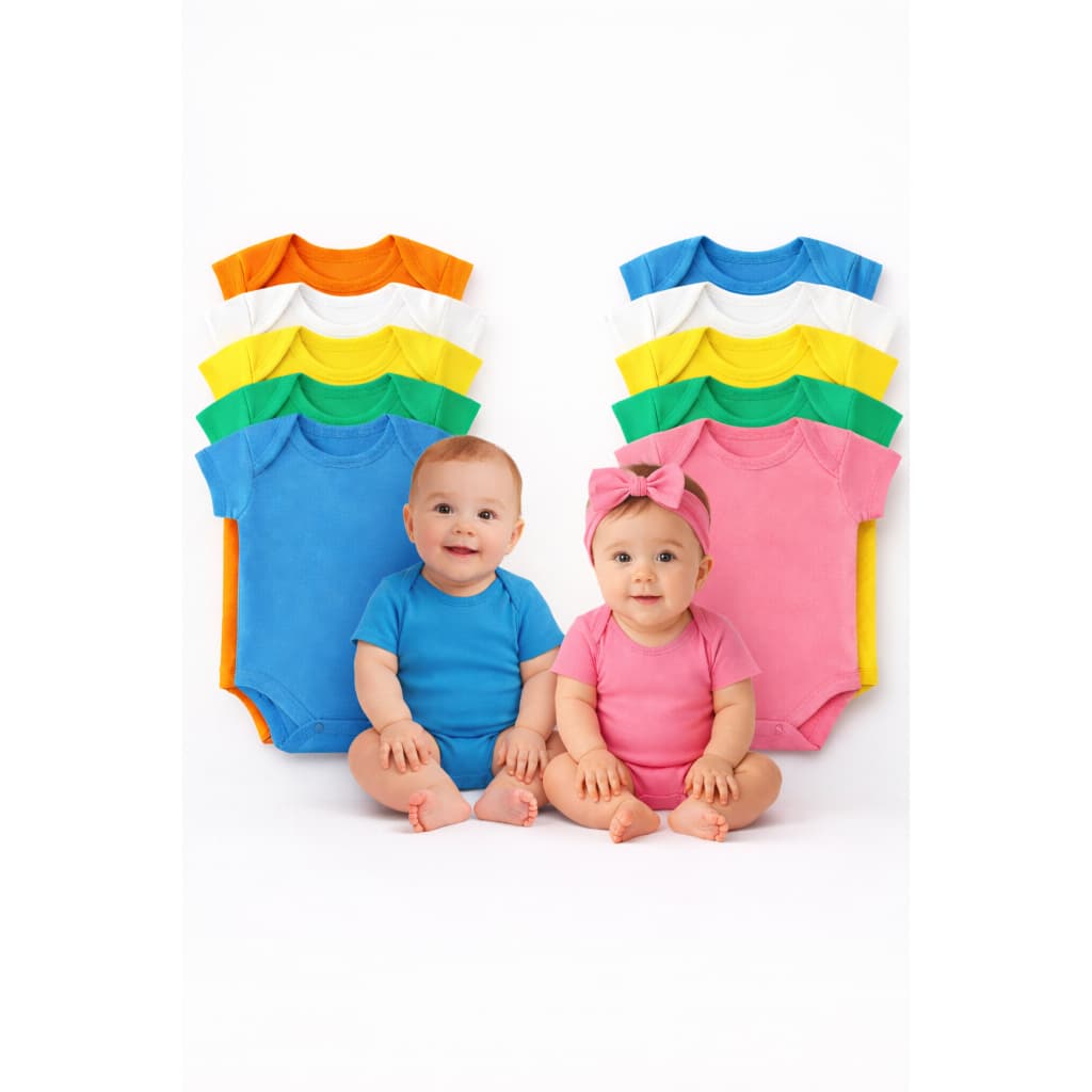 5 body Manga Curta Bodie Infantil Bebe Nenem conjunto algodão verão