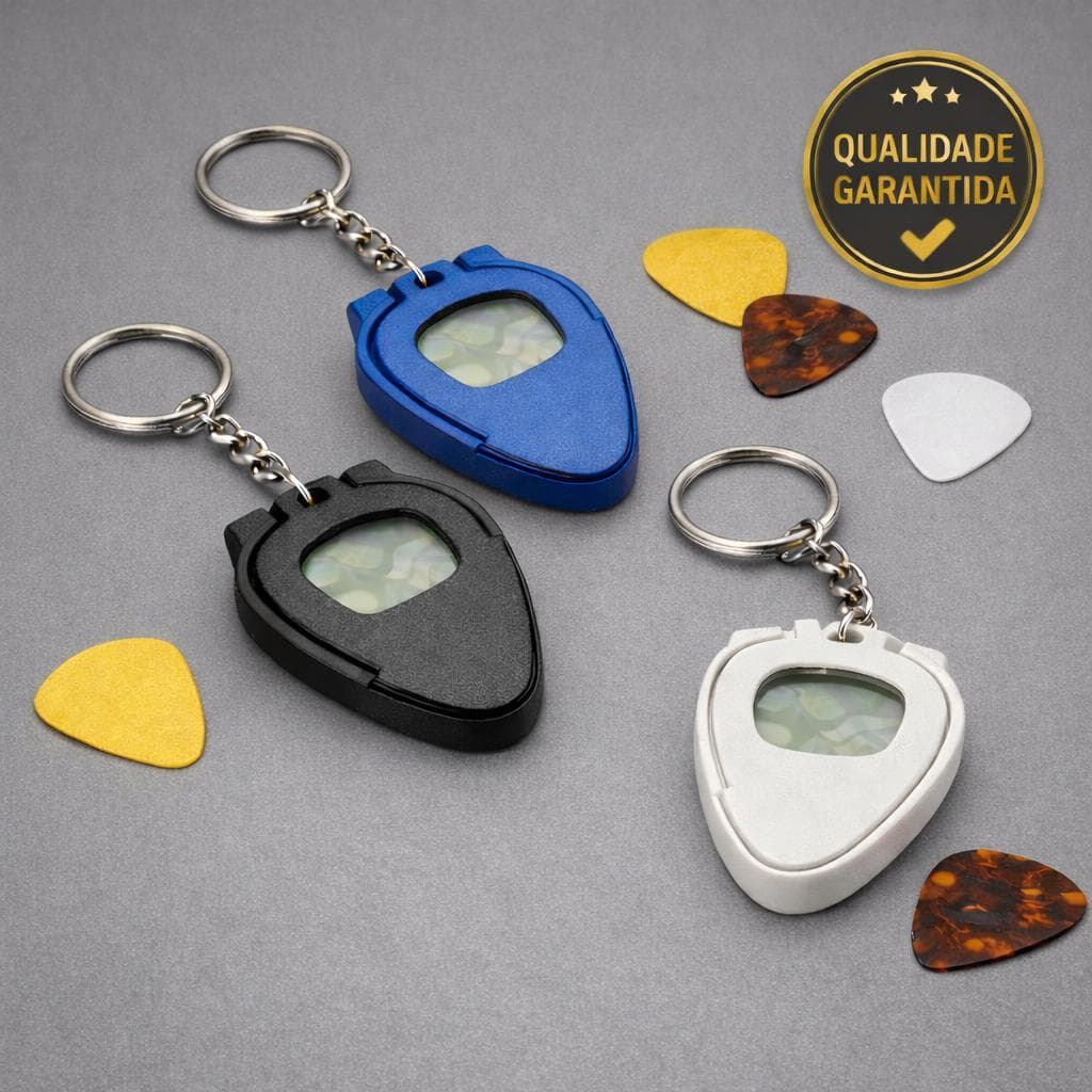 Chaveiro Porta Palheta | 2 Palhetas | Acessório para Guitarra e Violão