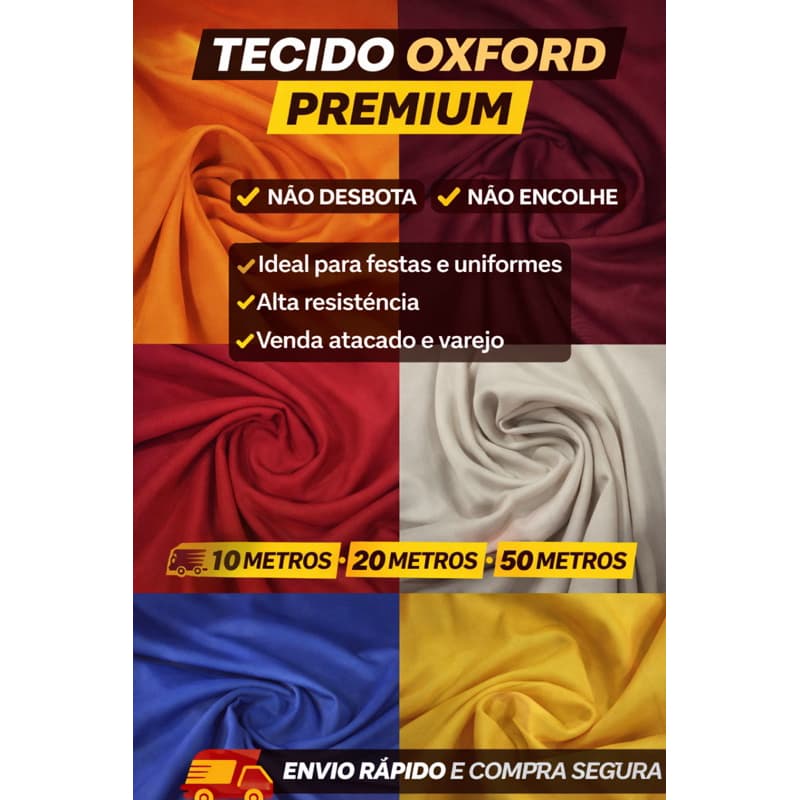 Tecido Oxford Liso - 10, 20 E 50 Metros Por 1,5 De Largura Várias Cores Atacado