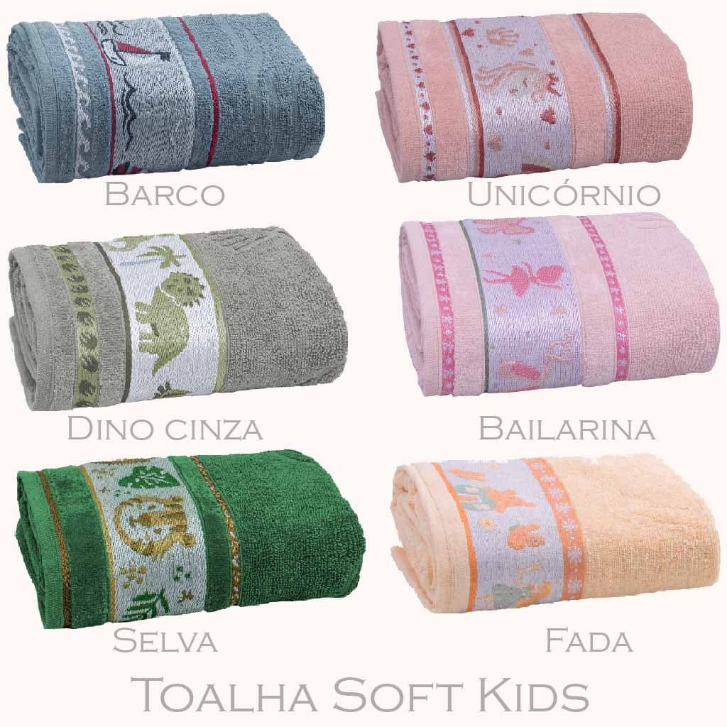 Kit/Jogo 2 Toalhas de Banho Infantil Soft Baby Kids Algodão Meninos Meninas Toque Aveludado