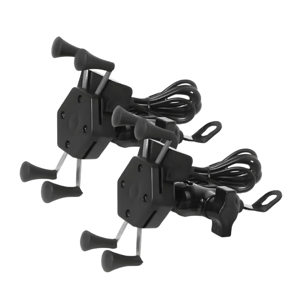 Kit 2 Suporte de Celular Universal Para Motos e Bicicleta Com Entrada Usb Rotação de 360º