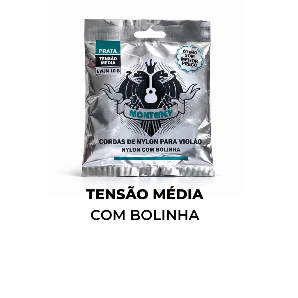 ENCORDOAMENTO VIOLÃO DE NYLON MONTEREY EMVN10B C/BOLINHA MÉDIA