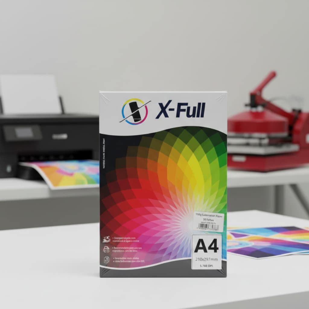 Papel Sublimático com Fundo Azul A4 100GR - 50fls X-FULL Impressão Alta Qualidade Premium Novo Bom