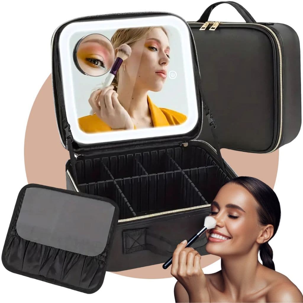 Maleta Maquiagem Para Maquiador Manicure Viagem Profissional Média Espelho Pressente Mulher Adolescente