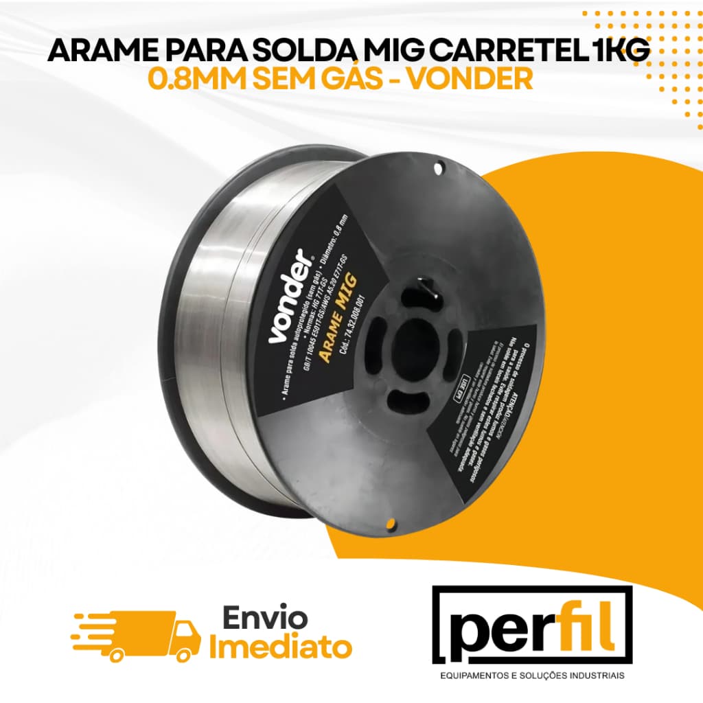 Arame de Solda Arame Sem Gás 0,8mm Arame Mig 1kg Mig sem Gas Solda Mig Arame Solda sem Gás Vonder