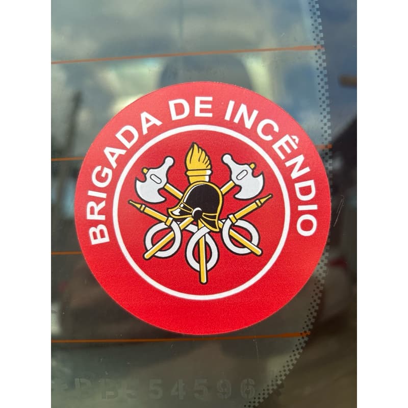 Adesivo Externo Brigada de Incêndio 7,5x7,5cm Externo para Carro Moto Vidro Capacete Alta Qualidade APH Resgate