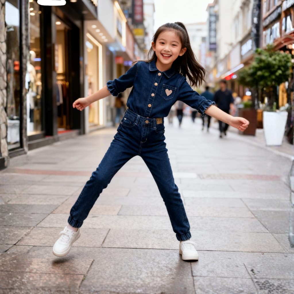 Calça Jeans Jogger Menina Barra Elástica com Regulador 10 ao 16