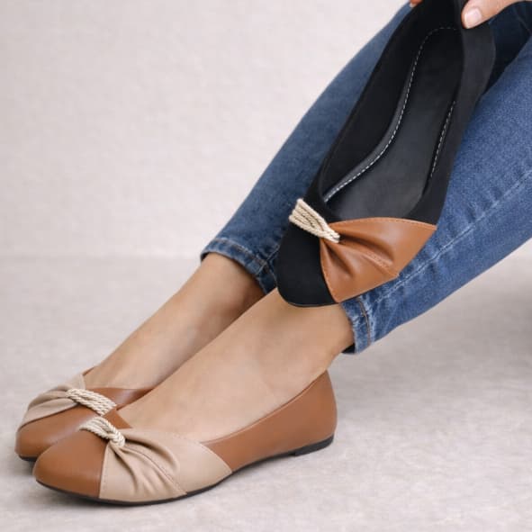 Sapatilha Cordão Feminina Rasteira Estilo Clássico com Nó Trançado – Confortável