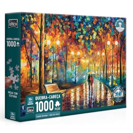 QUEBRA CABEÇA SOM DA CHUVA LEONID AFREMOV 1000 PEÇAS TEXTURA GAMEOFFICE TOYSTER PUZZLE JOGO DIDÁTICO