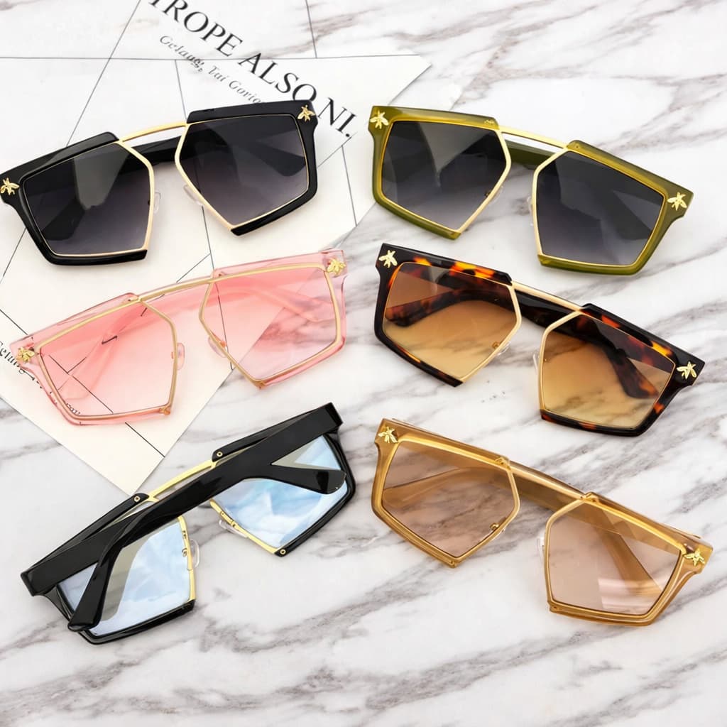 Óculos de Sol Feminino Quadrado Fashion Unissex Proteção UV400 Várias Cores Estilo Moderno