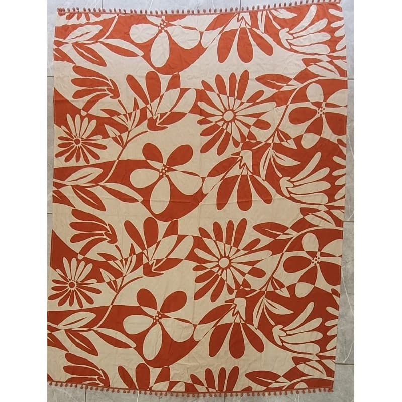 canga de praia 2 cores, canga com pompom, alta qualidade