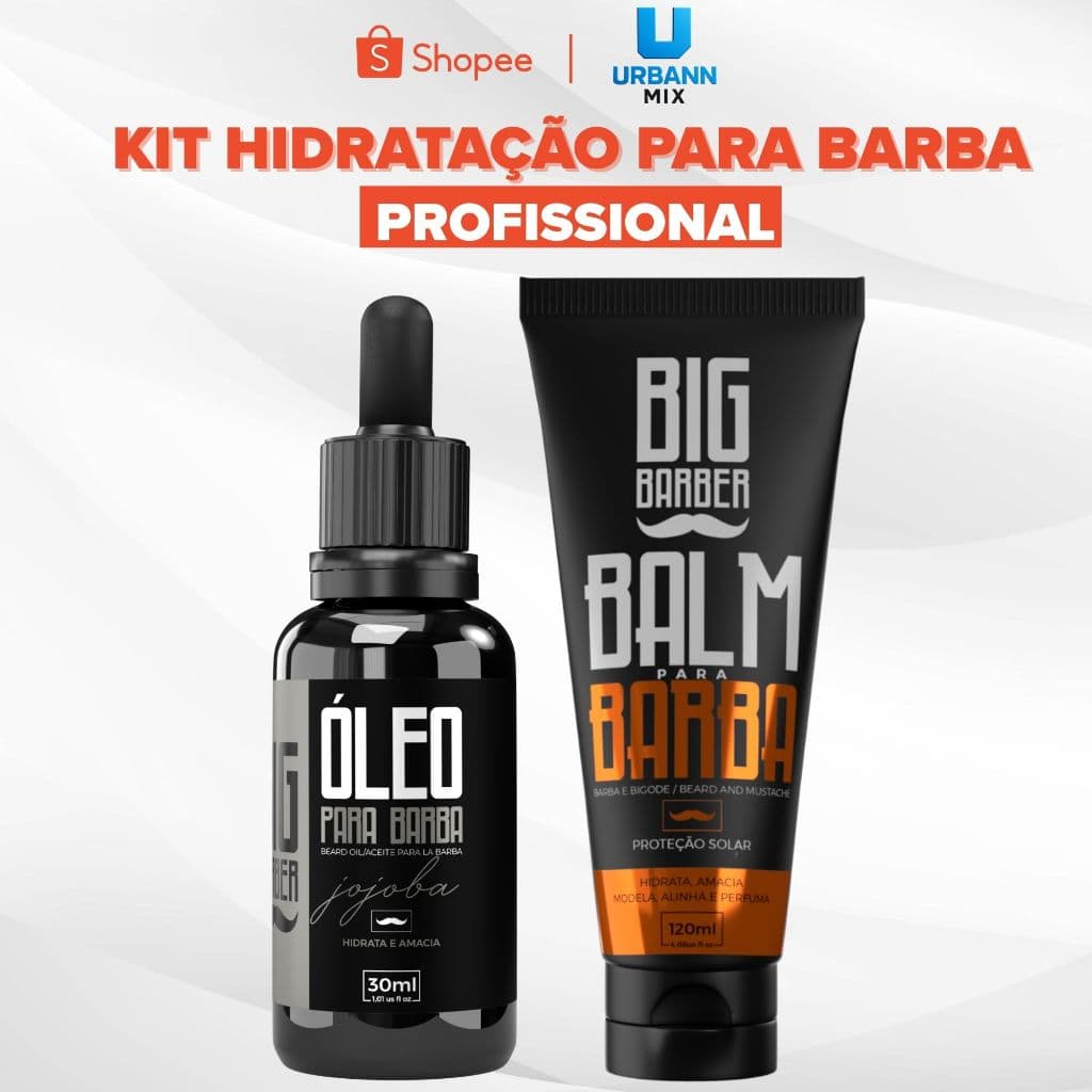 Kit Balm 120ml + Óleo Para Barba Big Barber 30ml Caixa Com 2 Unidades