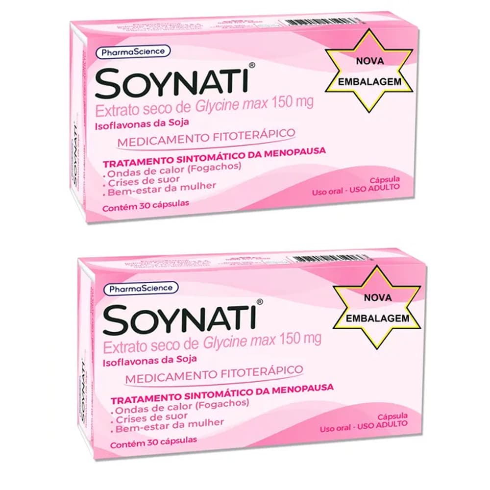 Kit 2 Soynati 150mg para Menopausa 30 Cápsulas PharmaScience