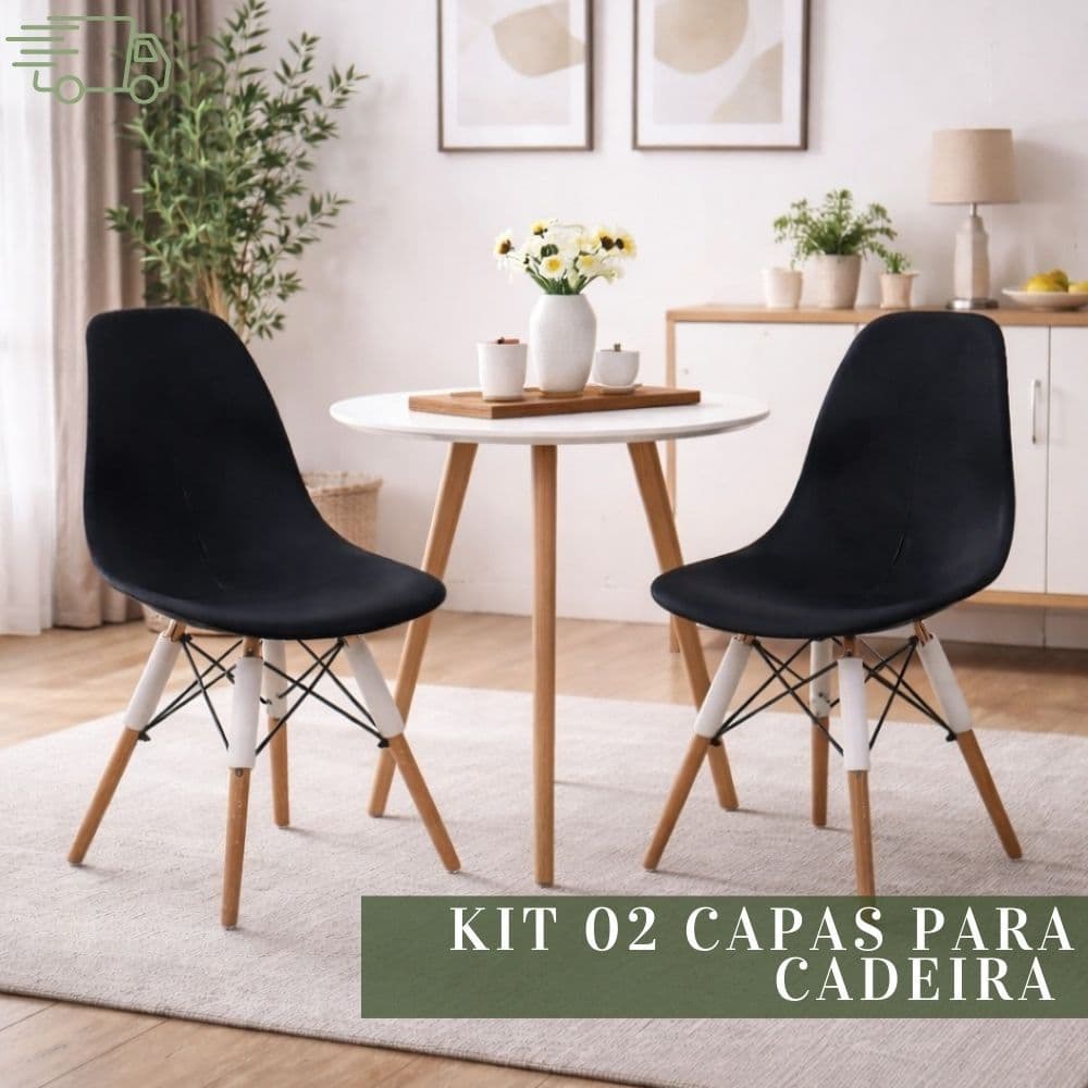 Kit Capas Protetor para Cadeira Charles Eames Eiffel Luxo Soft Cores Lisas