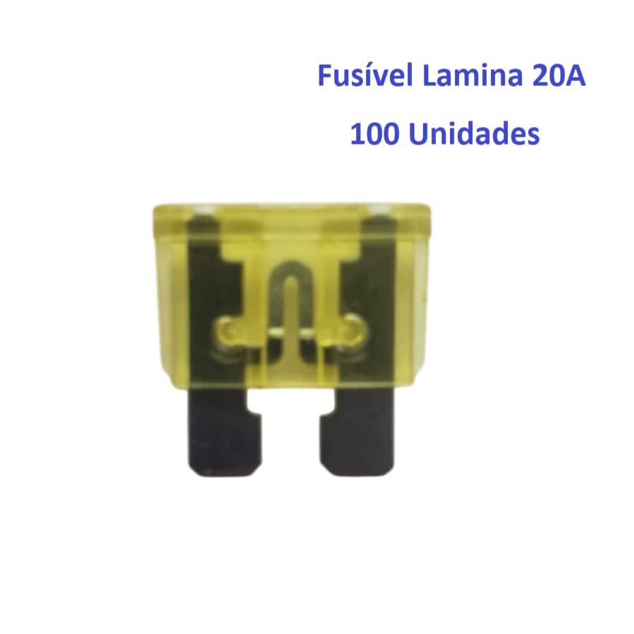 Kit 100 Fusíveis Lâmina 20A Médio ATC ATO Automotivo/Moto/Caminhão/Atacado