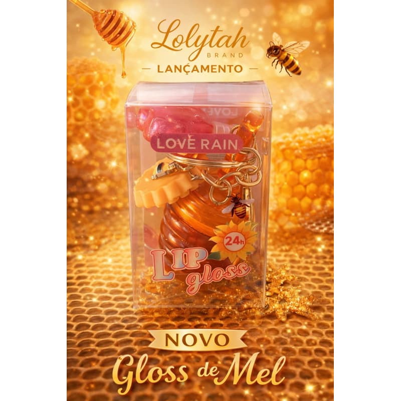 Gloss Labial de Mel Abelha Transparente 🐝 com Pingentes