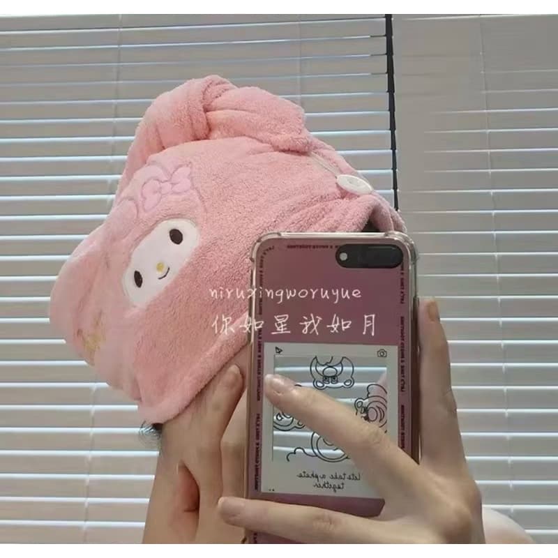 Toalha de Cabelo Sanrio Pelúcia Fofa